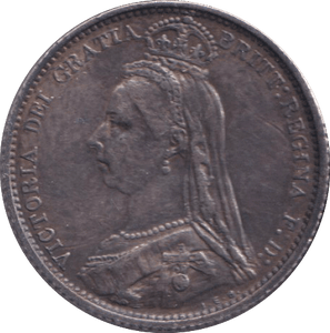 1887 SIXPENCE ( EF ) - SIXPENCE - Cambridgeshire Coins