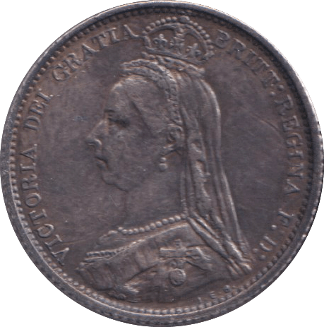 1887 SIXPENCE ( EF ) - SIXPENCE - Cambridgeshire Coins