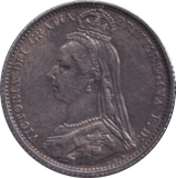 1887 SIXPENCE ( EF ) - SIXPENCE - Cambridgeshire Coins