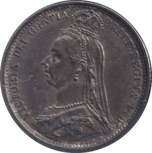 1887 SIXPENCE ( EF ) - SIXPENCE - Cambridgeshire Coins