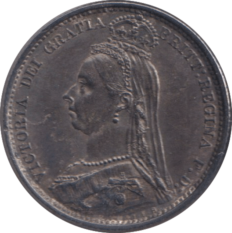 1887 SIXPENCE ( EF ) - SIXPENCE - Cambridgeshire Coins