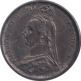 1887 SIXPENCE ( EF ) - SIXPENCE - Cambridgeshire Coins
