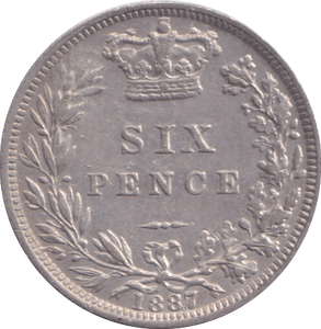 1887 SIXPENCE ( EF ) - SIXPENCE - Cambridgeshire Coins