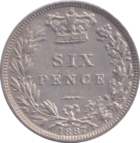 1887 SIXPENCE ( EF ) - SIXPENCE - Cambridgeshire Coins
