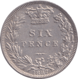 1887 SIXPENCE ( EF ) - SIXPENCE - Cambridgeshire Coins