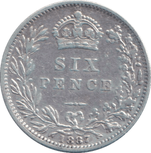 1887 SIXPENCE ( EF ) - SIXPENCE - Cambridgeshire Coins
