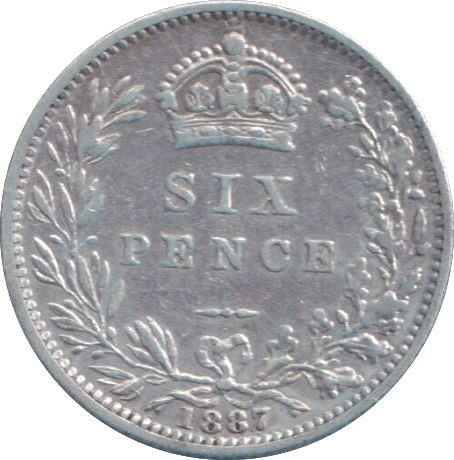 1887 SIXPENCE ( EF ) - SIXPENCE - Cambridgeshire Coins