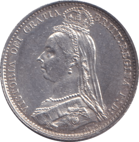 1887 SIXPENCE ( EF ) - SIXPENCE - Cambridgeshire Coins
