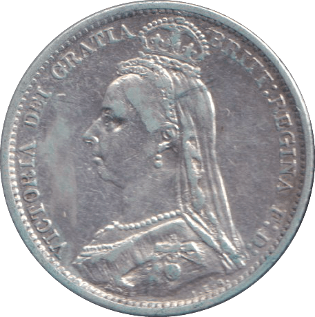 1887 SIXPENCE ( EF ) - SIXPENCE - Cambridgeshire Coins