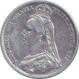 1887 SIXPENCE ( EF ) - SIXPENCE - Cambridgeshire Coins