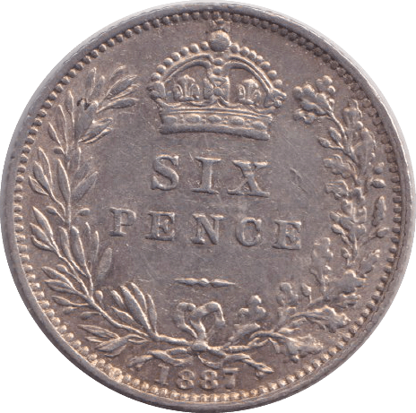 1887 SIXPENCE ( EF ) - SIXPENCE - Cambridgeshire Coins