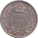 1887 SIXPENCE ( EF ) - SIXPENCE - Cambridgeshire Coins