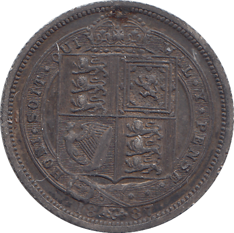 1887 SIXPENCE ( EF ) - WORLD COINS - Cambridgeshire Coins