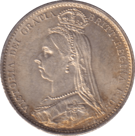 1887 SIXPENCE (EF) - SIXPENCE - Cambridgeshire Coins