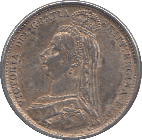 1887 SIXPENCE (EF) - SIXPENCE - Cambridgeshire Coins