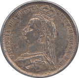 1887 SIXPENCE (EF) - SIXPENCE - Cambridgeshire Coins