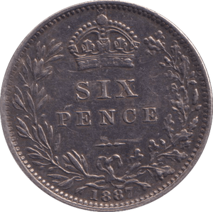 1887 SIXPENCE F90 ( EF ) - SIXPENCE - Cambridgeshire Coins