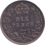 1887 SIXPENCE F90 ( EF ) - SIXPENCE - Cambridgeshire Coins