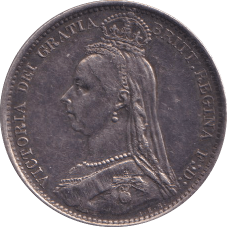 1887 SIXPENCE F90 ( EF ) - SIXPENCE - Cambridgeshire Coins