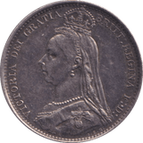 1887 SIXPENCE F90 ( EF ) - SIXPENCE - Cambridgeshire Coins