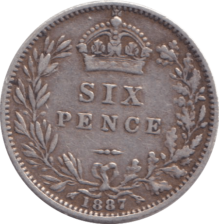 1887 SIXPENCE ( FINE ) - SIXPENCE - Cambridgeshire Coins