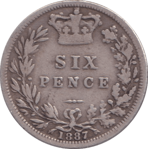 1887 SIXPENCE ( FINE ) - SIXPENCE - Cambridgeshire Coins