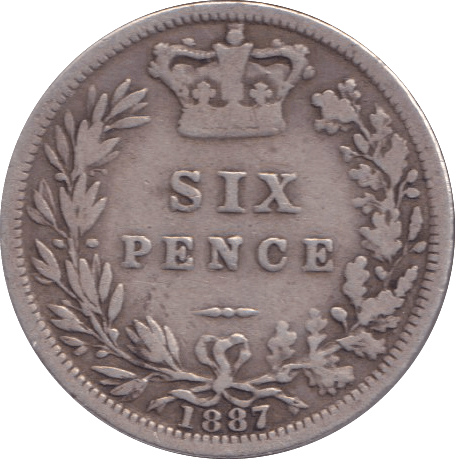 1887 SIXPENCE ( FINE ) - SIXPENCE - Cambridgeshire Coins
