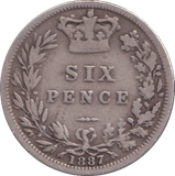 1887 SIXPENCE ( FINE ) - SIXPENCE - Cambridgeshire Coins