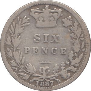 1887 SIXPENCE ( FINE ) - SIXPENCE - Cambridgeshire Coins