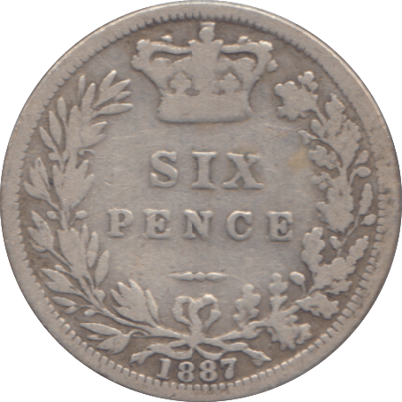 1887 SIXPENCE ( FINE ) - SIXPENCE - Cambridgeshire Coins
