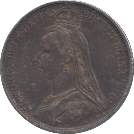 1887 SIXPENCE ( GF ) - SIXPENCE - Cambridgeshire Coins