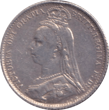 1887 SIXPENCE ( GF ) - SIXPENCE - Cambridgeshire Coins