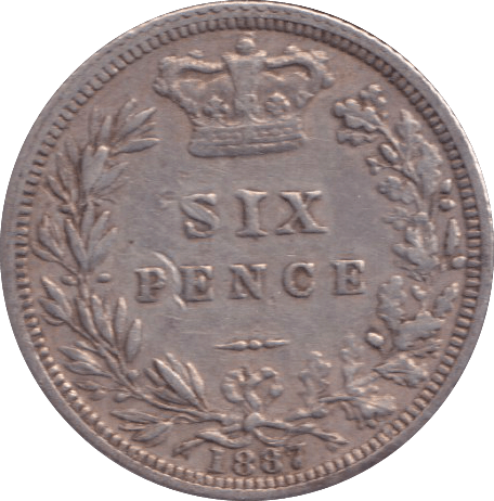 1887 SIXPENCE ( GF ) - SIXPENCE - Cambridgeshire Coins
