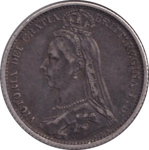 1887 SIXPENCE ( GF ) - SIXPENCE - Cambridgeshire Coins