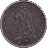 1887 SIXPENCE ( GF ) - SIXPENCE - Cambridgeshire Coins