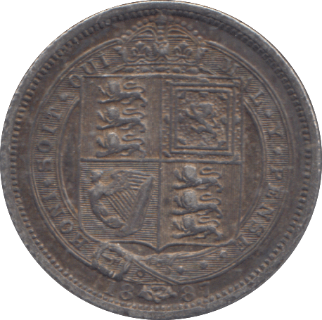 1887 SIXPENCE ( GF ) - SIXPENCE - Cambridgeshire Coins