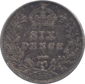 1887 SIXPENCE ( GF ) - SIXPENCE - Cambridgeshire Coins