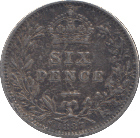1887 SIXPENCE ( GF ) - SIXPENCE - Cambridgeshire Coins