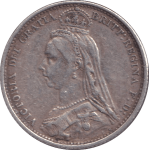 1887 SIXPENCE ( GF ) - SIXPENCE - Cambridgeshire Coins