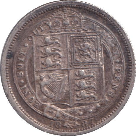 1887 SIXPENCE ( GF ) - SIXPENCE - Cambridgeshire Coins