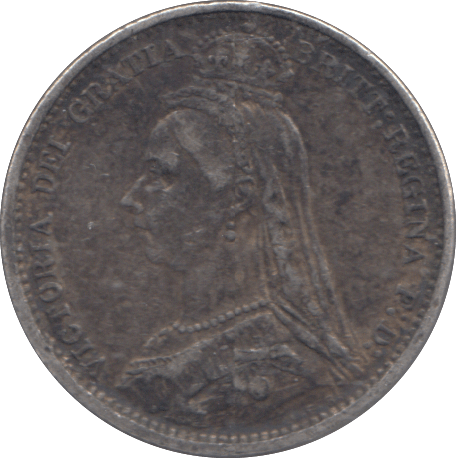 1887 SIXPENCE ( GF ) - SIXPENCE - Cambridgeshire Coins