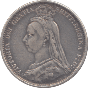 1887 SIXPENCE ( GF ) - SIXPENCE - Cambridgeshire Coins