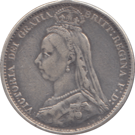 1887 SIXPENCE ( GF ) - SIXPENCE - Cambridgeshire Coins