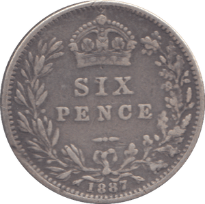 1887 SIXPENCE ( GF ) - SIXPENCE - Cambridgeshire Coins