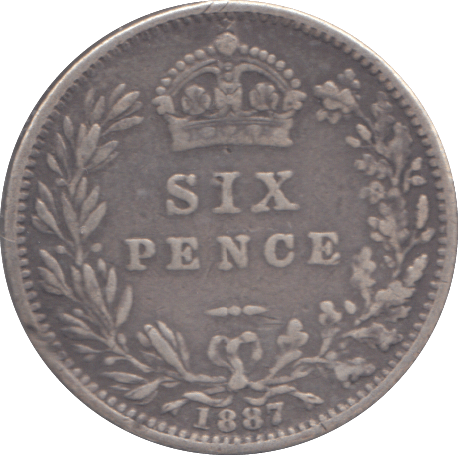 1887 SIXPENCE ( GF ) - SIXPENCE - Cambridgeshire Coins