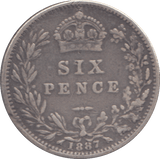 1887 SIXPENCE ( GF ) - SIXPENCE - Cambridgeshire Coins