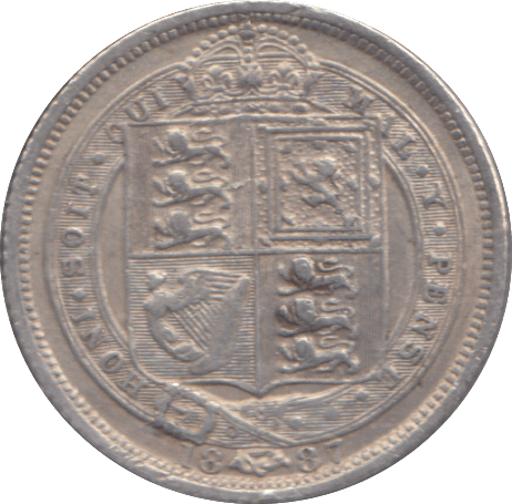 1887 SIXPENCE ( GF ) - SIXPENCE - Cambridgeshire Coins