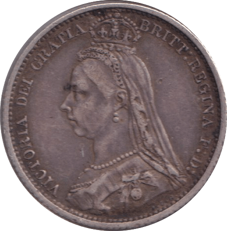1887 SIXPENCE ( GF ) - SIXPENCE - Cambridgeshire Coins