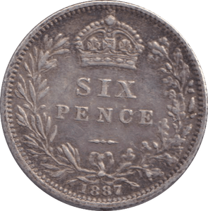 1887 SIXPENCE ( GVF ) - SIXPENCE - Cambridgeshire Coins
