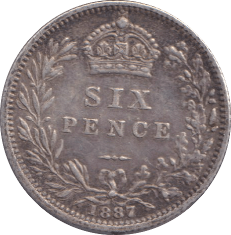 1887 SIXPENCE ( GVF ) - SIXPENCE - Cambridgeshire Coins